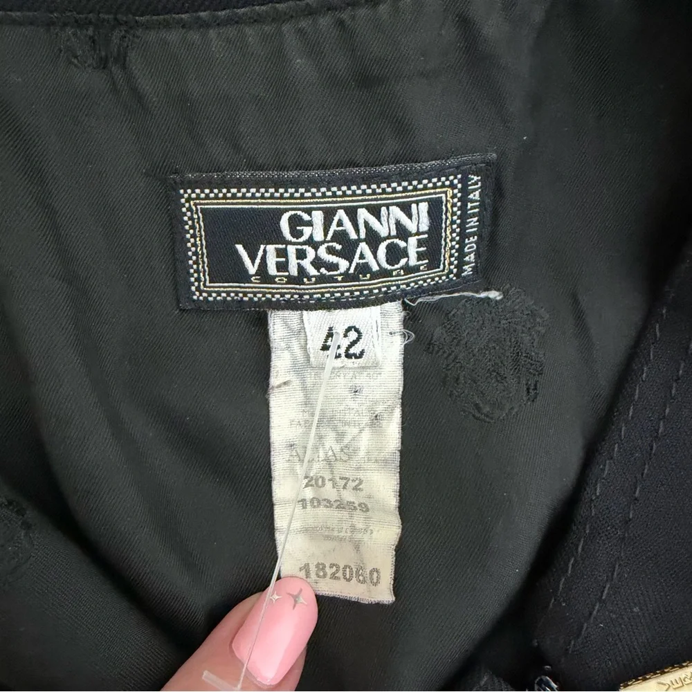 Gianni Versace Vintage Elegant Black Pencil Skirt Size 42 US 6